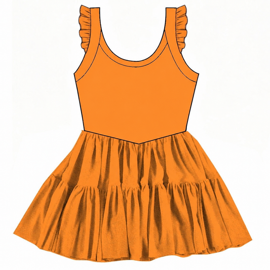 Solid Clementine Twirlie Dress  (Pre-Order)