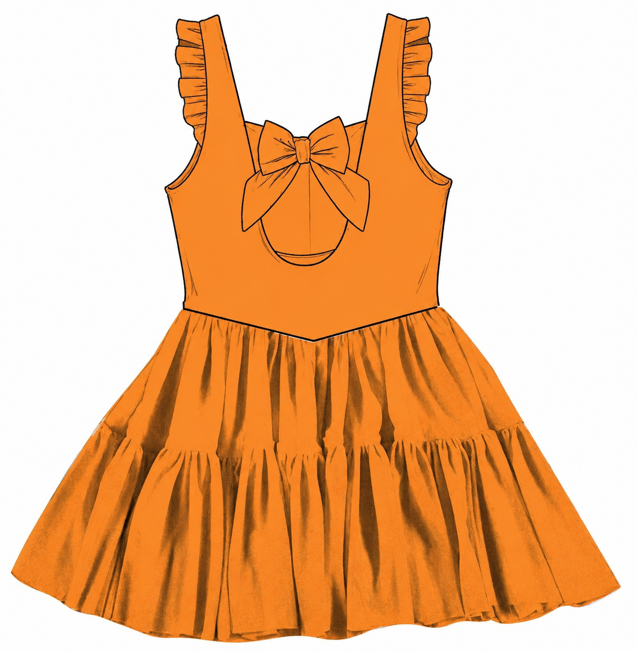 Solid Clementine Twirlie Dress  (Pre-Order)