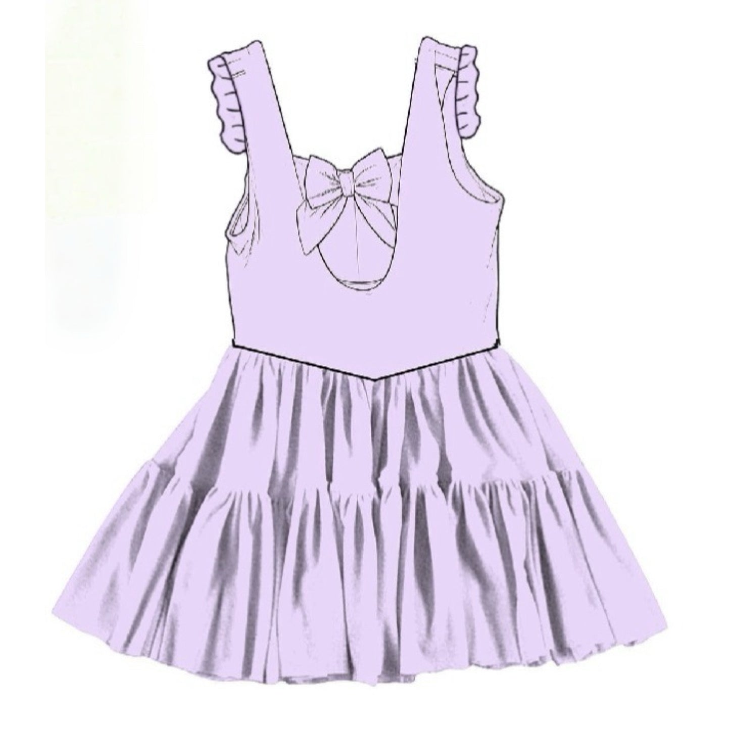 Solid Orchid Twirlie Dress  (Pre-Order)