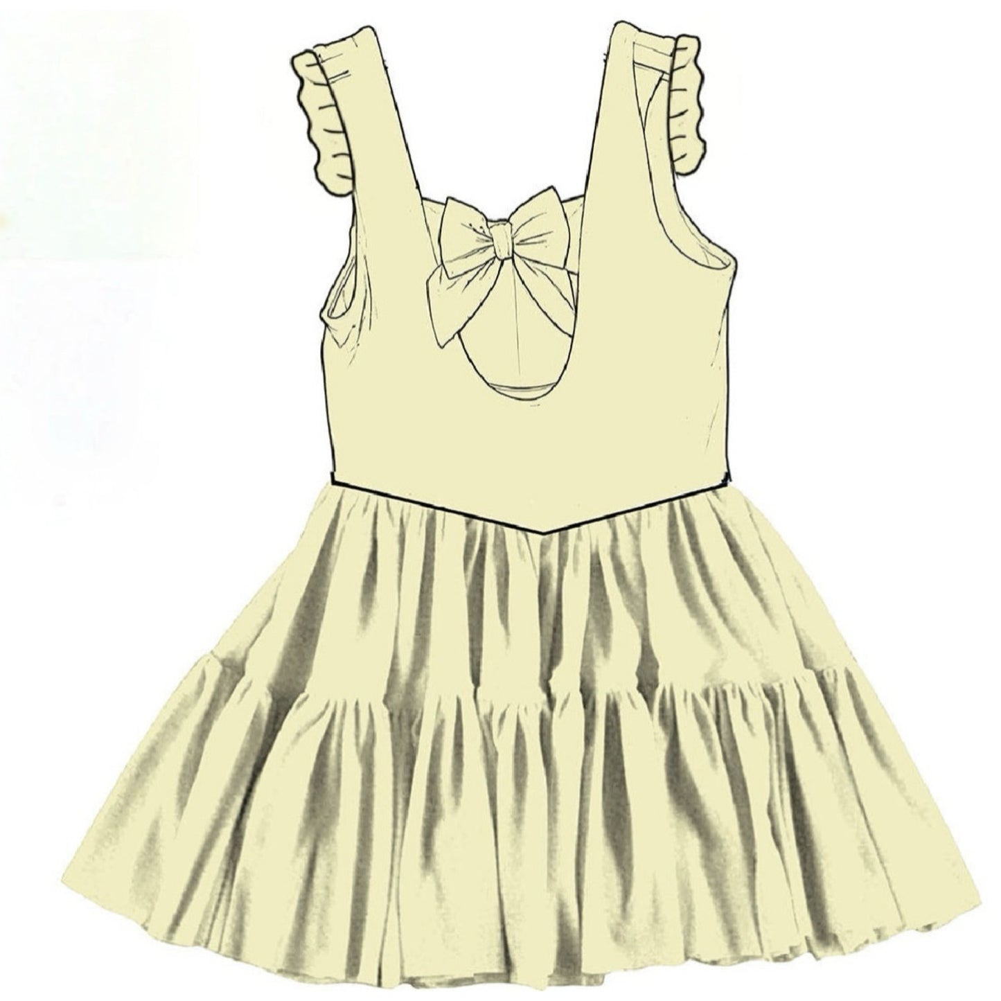 Solid Buttercream Twirlie Dress  (Pre-Order)